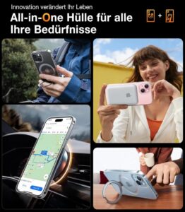 TORRAS Ostand iPhone 15 Plus Hülle - Stoßfest und Kratzfest mit MagSafe Kompatibilität