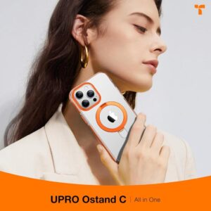 TORRAS Ostand für iPhone 15 Pro Hülle mit MagSafe - Stoßfest und Kratzfest in Orange