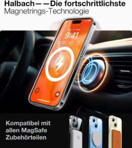 TORRAS Ostand iPhone 15 Hülle - MagSafe-kompatibel mit Nr.1 Magnetkraft und unsichtbarem Ständer