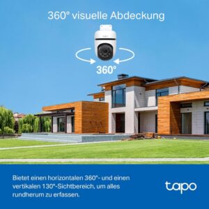 TP-Link Tapo C510W Überwachungskamera Außen: 360° Schwenk-/Neige-Funktion, 2K Auflösung und Vollfarbige Nachtsicht