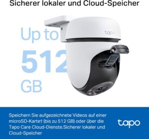 TP-Link Tapo C510W Überwachungskamera Außen: 360° Schwenk-/Neige-Funktion, 2K Auflösung und Vollfarbige Nachtsicht