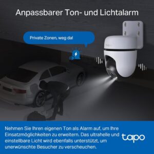 TP-Link Tapo C510W Überwachungskamera Außen: 360° Schwenk-/Neige-Funktion, 2K Auflösung und Vollfarbige Nachtsicht