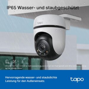 TP-Link Tapo C510W Überwachungskamera Außen: 360° Schwenk-/Neige-Funktion, 2K Auflösung und Vollfarbige Nachtsicht