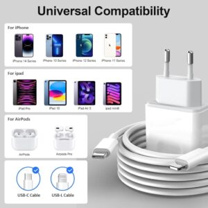 20W USB C Ladekabel und 2M Ladegerät für iPhone 14/14 Pro/14 Pro Max/13/12 /11/ X/XR/XS/Mini von Trefard