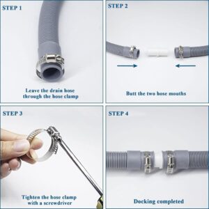 twoonto Ablaufschlauch Verlängerung für Waschmaschinen und Geschirrspüler - 2M Universal Schlauch