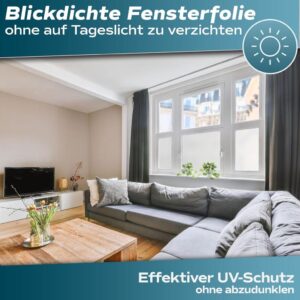 WindowShield® Fensterfolie Blickdicht | Selbstklebende Sichtschutzfolie Fenster | 44.5 x 200cm