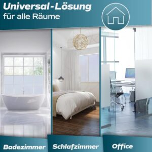 WindowShield® Fensterfolie Blickdicht | Selbstklebende Sichtschutzfolie Fenster mit Anti-UV Privatsphäre Sichtschutz | Ideal für Bad, Büro, Wohnzimmer | 90 x 200cm Milchglas