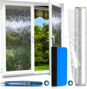 WindowShield® Fensterfolie Blickdicht mit Regenbogenmuster – Sichtschutz und Kälteschutz in Einem