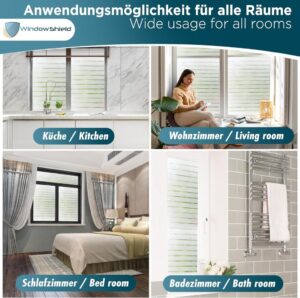 WindowShield® Sichtschutzfolie mit Streifenmuster - Perfekter Sichtschutz und Kälteschutz für Ihr Fenster